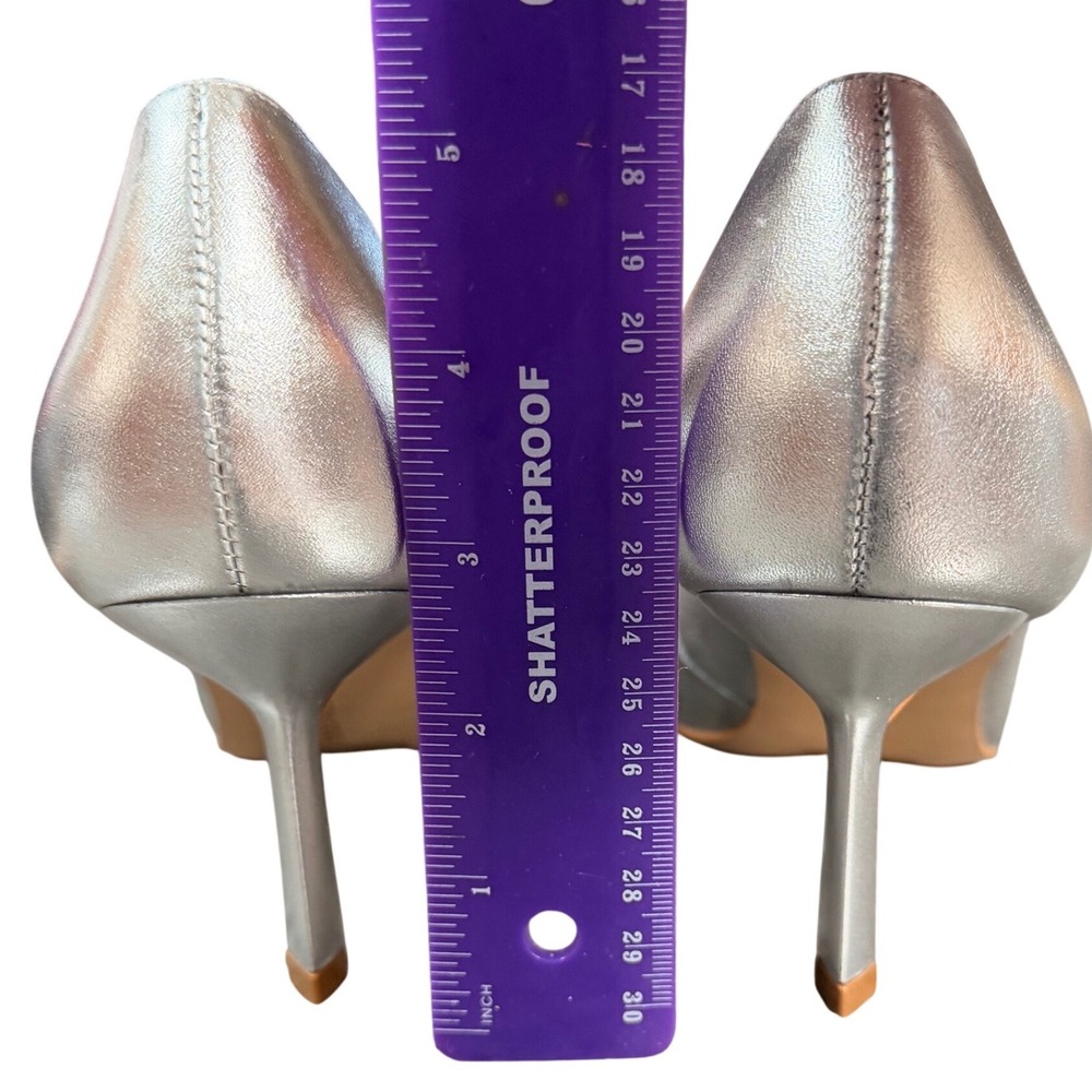 Kenneth Cole Beatrix Pumps Womens 8M‎ Silver Pointed Toe Stiletto Metallic Heels - Picture 10 of 13